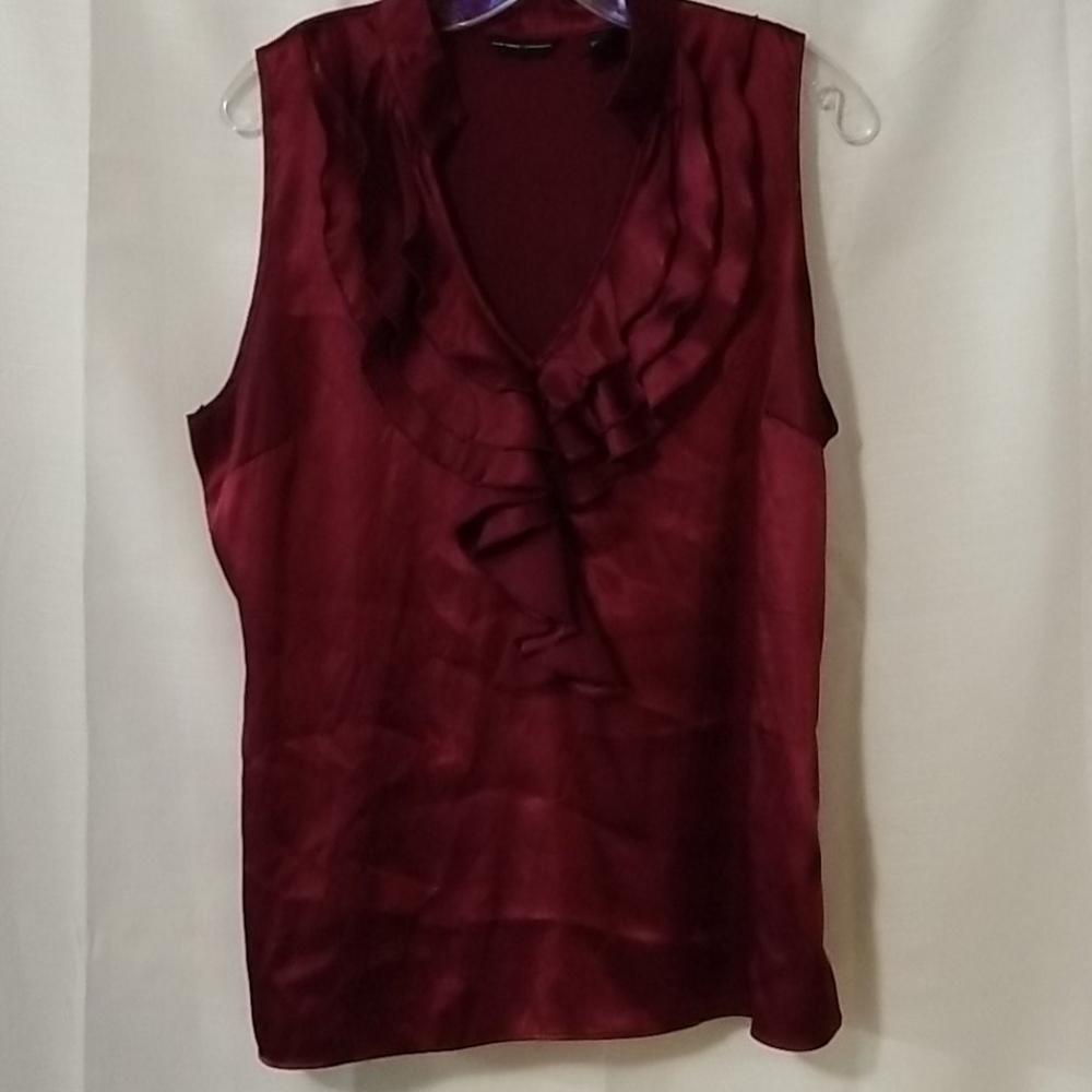 Maroon Sleeveless Blouse New York & Company Sz 14